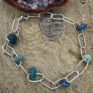 Northern WI Slag Glass Bracelet 523