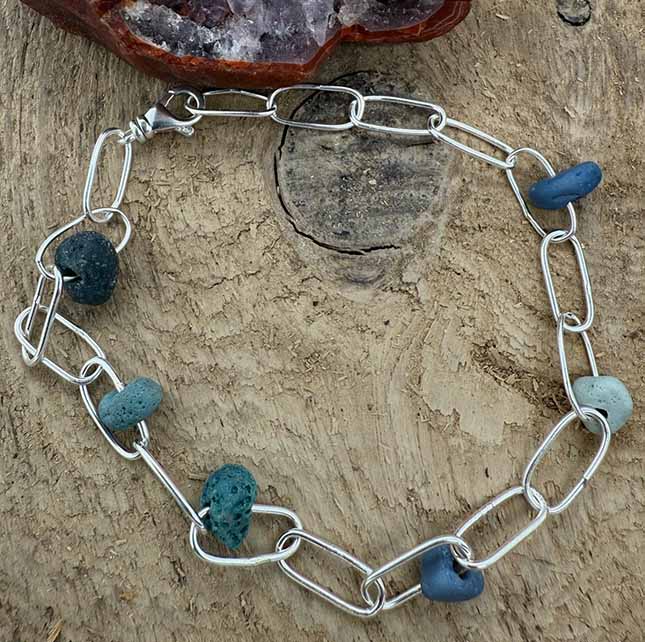 Northern WI Slag Glass Bracelet 523